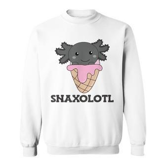 Snacks Pun Snaxolotl Ice Cream Axolotl Sweatshirt - Monsterry CA