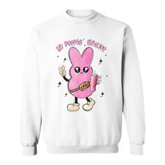 So Peepin's Boujee Retro Pink Style Rabbits Easter Day Sweatshirt - Seseable