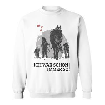 Spaziergang Pferd Hund Mädchen Pferdemensch Sweatshirt - Geschenkecke