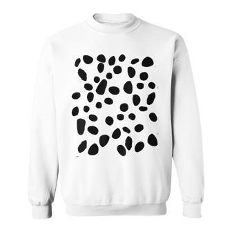 Spotted White With Black Polka Dots Dalmatian Sweatshirt | Mazezy