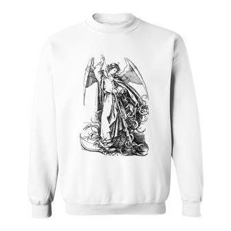 St Michael The Archangel Angel Catholic Sweatshirt - Monsterry