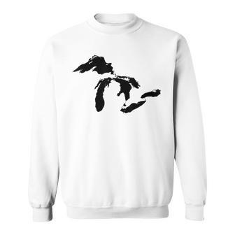 State Of Michigan Great Lakes Water Map Sweatshirt - Monsterry AU