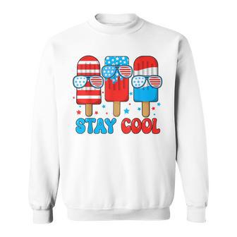 Stay Cool 4Th July Popsicle Usa Flag Boy Toddler Sweatshirt - Monsterry UK