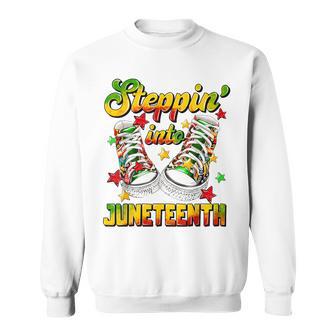 Stepping Into Junenth Like My Ancestors Shoes Black Proud Sweatshirt - Monsterry