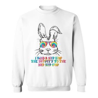 Sunglass Bunny Hip Hop Hippity Tie Dye Easter Sweatshirt - Monsterry CA