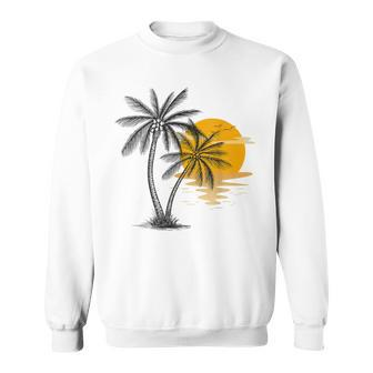 Sunset Beach Coco Palm Tree Cute Summer Vacation Sweatshirt - Thegiftio UK