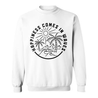 Surfing Waves Vintage Beach Summer Surf Surfer Sweatshirt - Monsterry