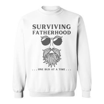 Surviving Fatherhood One Bud At A Time Weed Dad Cannabis Da Sweatshirt - Monsterry