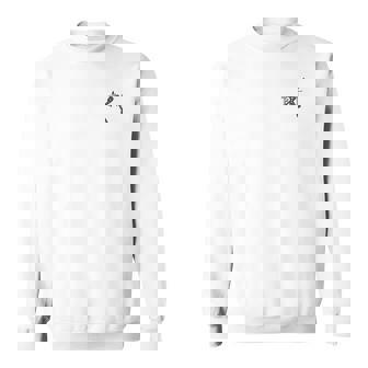 Sweater Unisexe Blanc Illustré Bonhomme Bâtonnet, Style Décontracté - Cadeauxyz