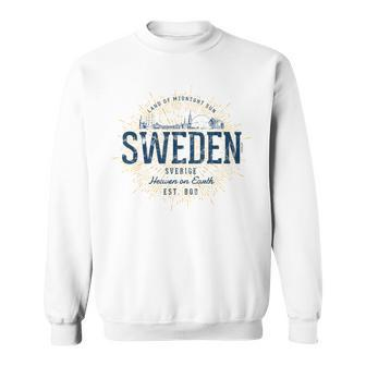 Sweden Retro Style Vintage Sweden White S Sweatshirt - Seseable