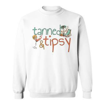 Tanned And Tipsy Summer Cocktail Beach Vintage Sweatshirt - Monsterry DE