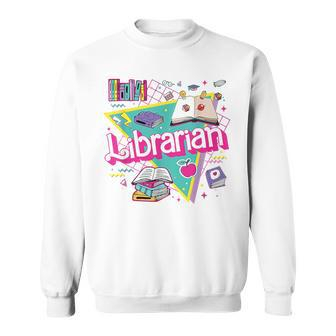 Teacher Librarian 90S Bookish Pink Doll Reading Books Outfit Sweatshirt - Seseable