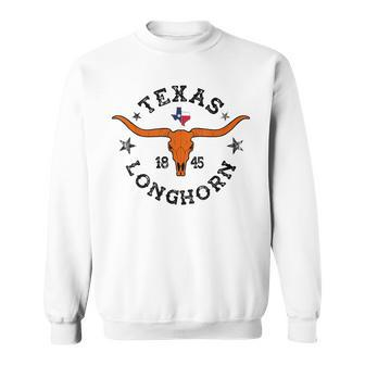 Texas 1845 Vintage Longhorn Cowboy And Rodeo Fan Sweatshirt - Monsterry