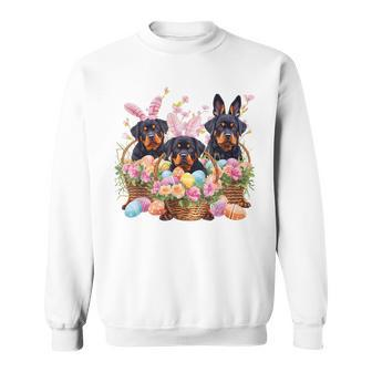 Three Rottweiler Easter Rottweiler Easter Egg Sweatshirt - Thegiftio UK