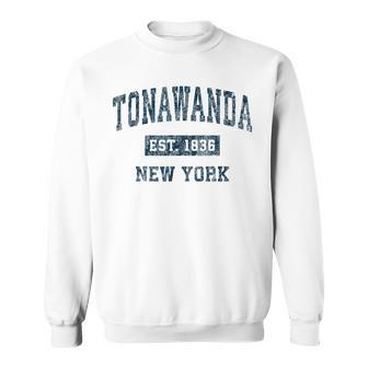 Tonawanda New York Ny Vintage Sports Navy Print Sweatshirt - Monsterry CA