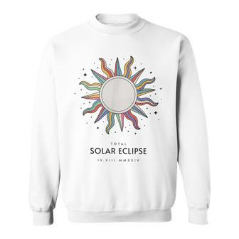 Total Solar Eclipse April 8 2024 Celestial Sun Roman Numeral Sweatshirt - Seseable