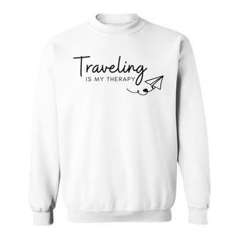 Traveling Is My Therapy Sweatshirt - Monsterry AU