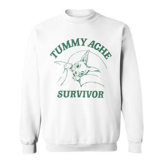 Tummy Ache Survivor Rabbit Meme Bunny Lover Sweatshirt | Mazezy