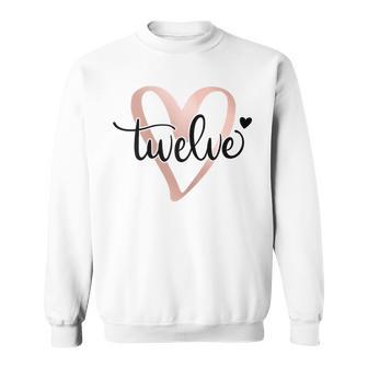 Twelve Zwölf Herz Schriftzug 12 Geburtstag 12 Jahre Mädchen Sweatshirt - Seseable