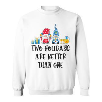 Two Holidays Are Better Than One Christmas Hanukkah Jewish Sweatshirt | Mazezy DE