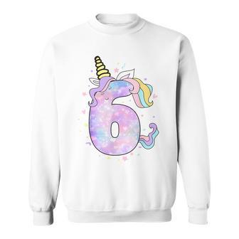 Unicorn Birthday For Girls Outfit 6Th Six Year Old Sweatshirt - Monsterry AU