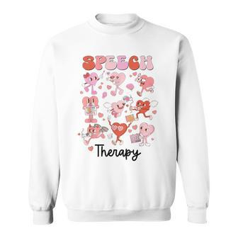 Valentines Day Speech Therapy Therapist Slpa Slp Valentine Sweatshirt - Monsterry