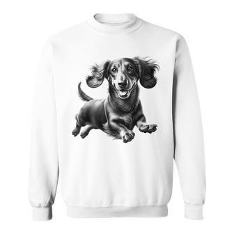 Verspielter Dackel Süßes Porträt Sweatshirt - Geschenkecke