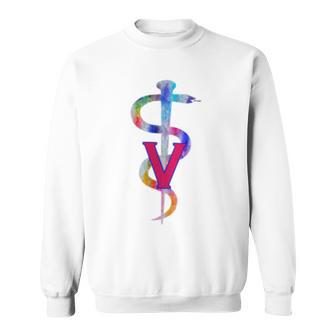 Veterinary V Caduceus Vet Veterinarian Sweatshirt - Monsterry AU