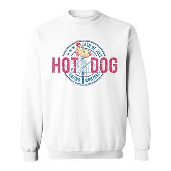 Vintage 4Th Of July Hot Dog Eating Contest Hot Dog Sweatshirt - Monsterry