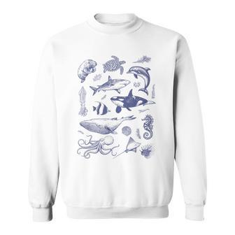 Vintage 90S Tattoo Sea Animal Sweatshirt - Seseable