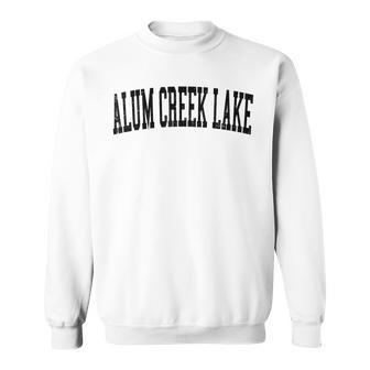 Vintage Alum Creek Lake Distressed Black Varsity Style Sweatshirt - Monsterry UK