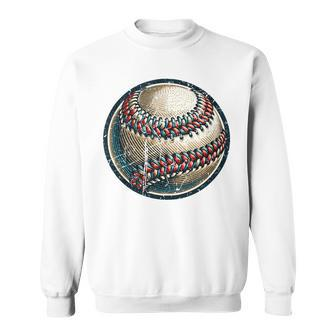 Vintage Baseball Dad Apparel Dad Basebal Happy Fathers Day Sweatshirt - Seseable