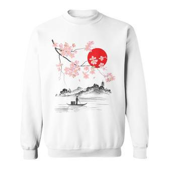 Vintage Cherry Blossom Sakura Japanese Art Sakura Sweatshirt - Monsterry UK