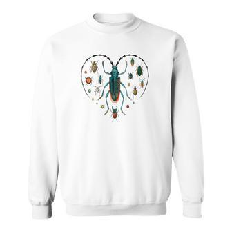 Vintage Entomology A Heart For Bug Hunters Who Love Beetles Sweatshirt - Thegiftio UK