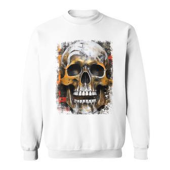 Vintage Graffiti Biker Rocker Skull Horror Skull Sweatshirt - Monsterry UK