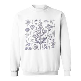 Vintage-Inspirierte Blume Botanischer Naturforscher Sweatshirt - Seseable