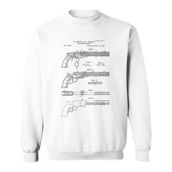 Vintage Patent Print 1854 Old West Six Shooter Gun Sweatshirt - Monsterry DE