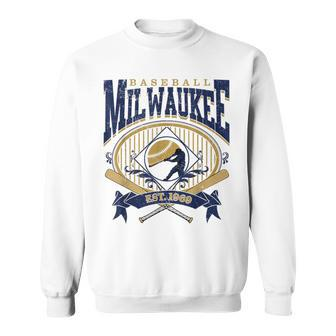 Vintage Retro Milwaukee Baseball Sweatshirt - Seseable