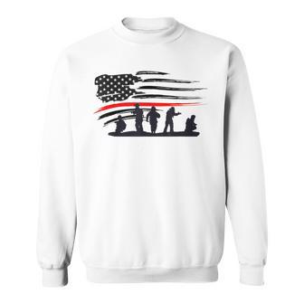 Vintage Thin Red Line Firefighter American Flag Sweatshirt - Monsterry UK