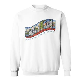 Washington Wa The Evergreen State Vintage Souvenir Sweatshirt - Monsterry