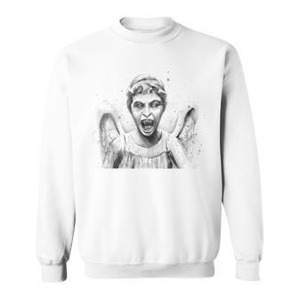 Weeping Angel Watercolor Sci-Fi Scary Don't Blink Sweatshirt - Monsterry UK