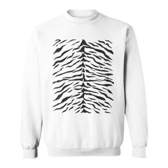 White Tiger Print Cute Costume Idea Stripes Pattern Sweatshirt - Monsterry UK