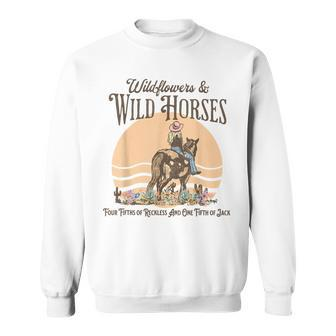 Wildflowers & Wild Horses Western For Her Sweatshirt | Mazezy