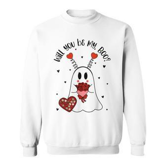 Will You Be My Boo Boujee Valentines Day Ghost Sweatshirt - Monsterry AU