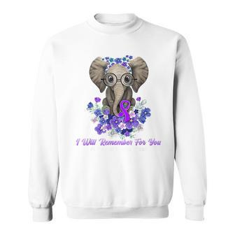 I Will Remember For You Purple Ribbon Alzheimers Awareness Sweatshirt - Monsterry UK