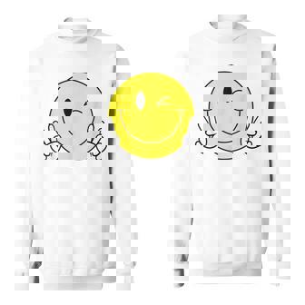 Winking Smile Face Peace Camisa Con Diseño De Cara Sonriente Camisa de entrenamiento - Regaloses