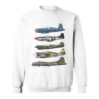 Ww2 Warplane B-17 P51 Mustang F4u Corsair P40 Warhawk Sweatshirt - Monsterry AU