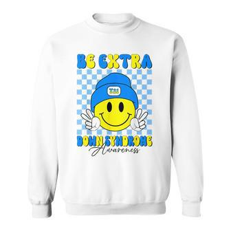 Yellow And Blue Smile Face Sweatshirt | Mazezy