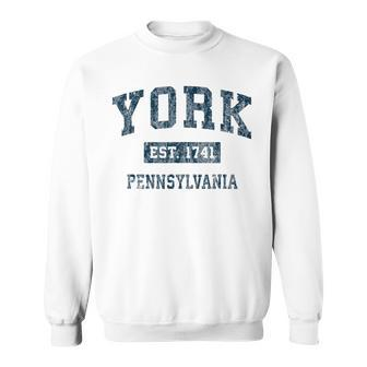 York Pennsylvania Pa Vintage Sports Navy Print Sweatshirt - Monsterry DE