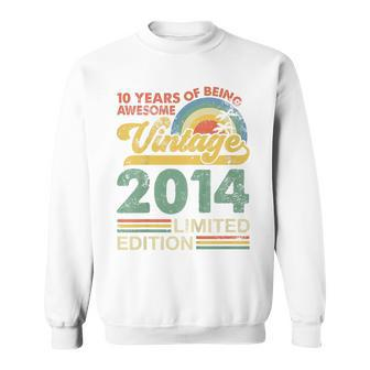 Youth 10Th Birthday Boy Born In 2014 10 Years Old Vintage Sweatshirt - Monsterry
